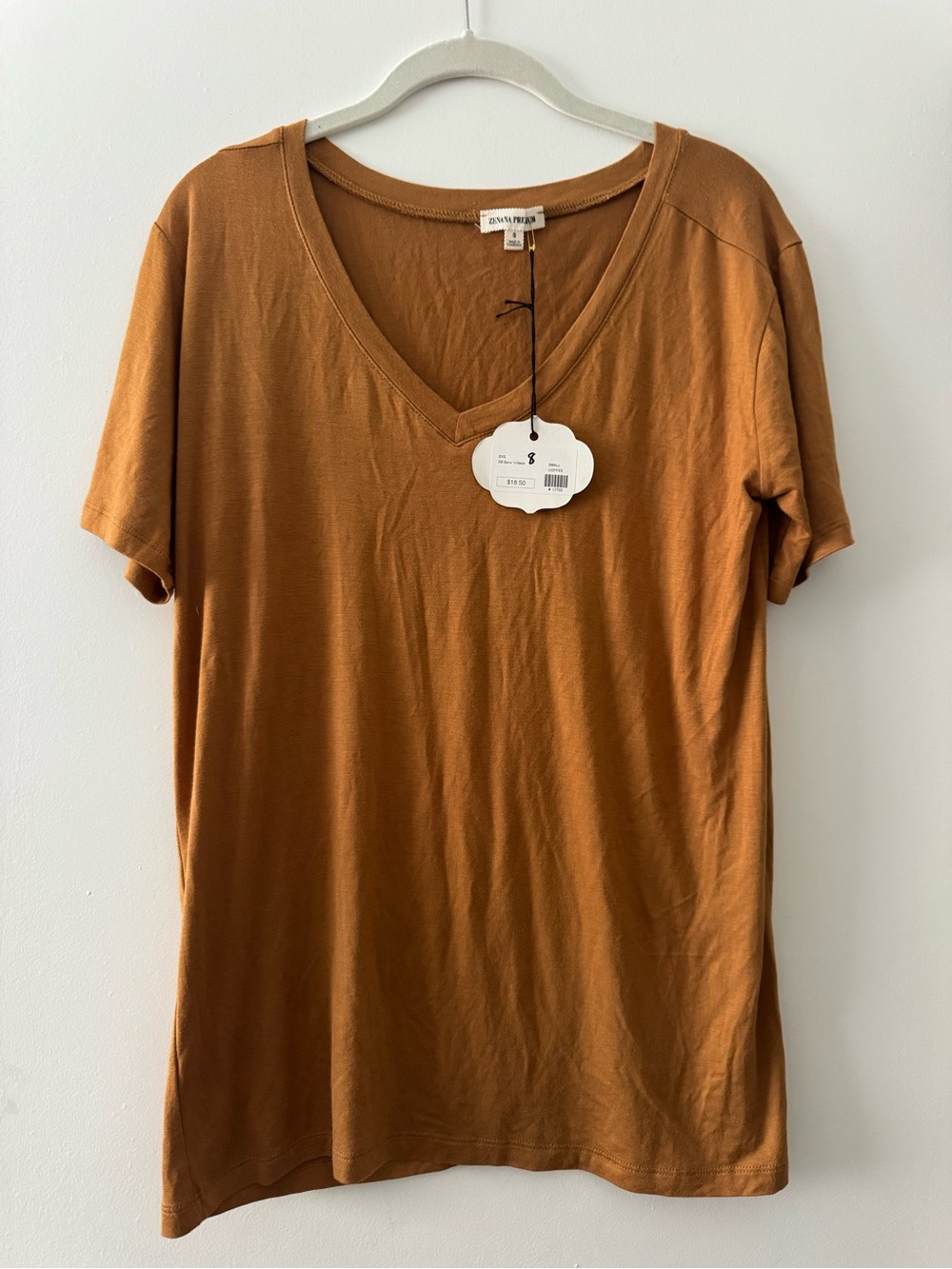 NWT Zenana V-Neck Short Sleeve Top